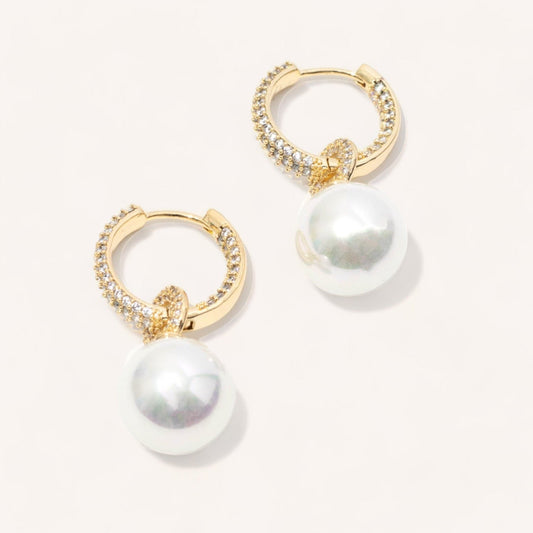 Luxeandco Earrings Charlotte Pearl Drop Earrings | Gold Plated