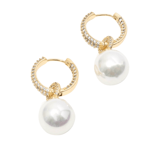 Luxeandco Earrings Charlotte Pearl Drop Earrings | Gold Plated