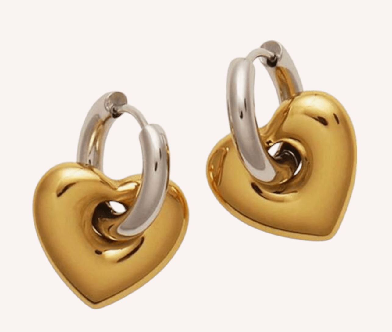 Luxeandco Kinsley Heart Earrings | Gold Plated