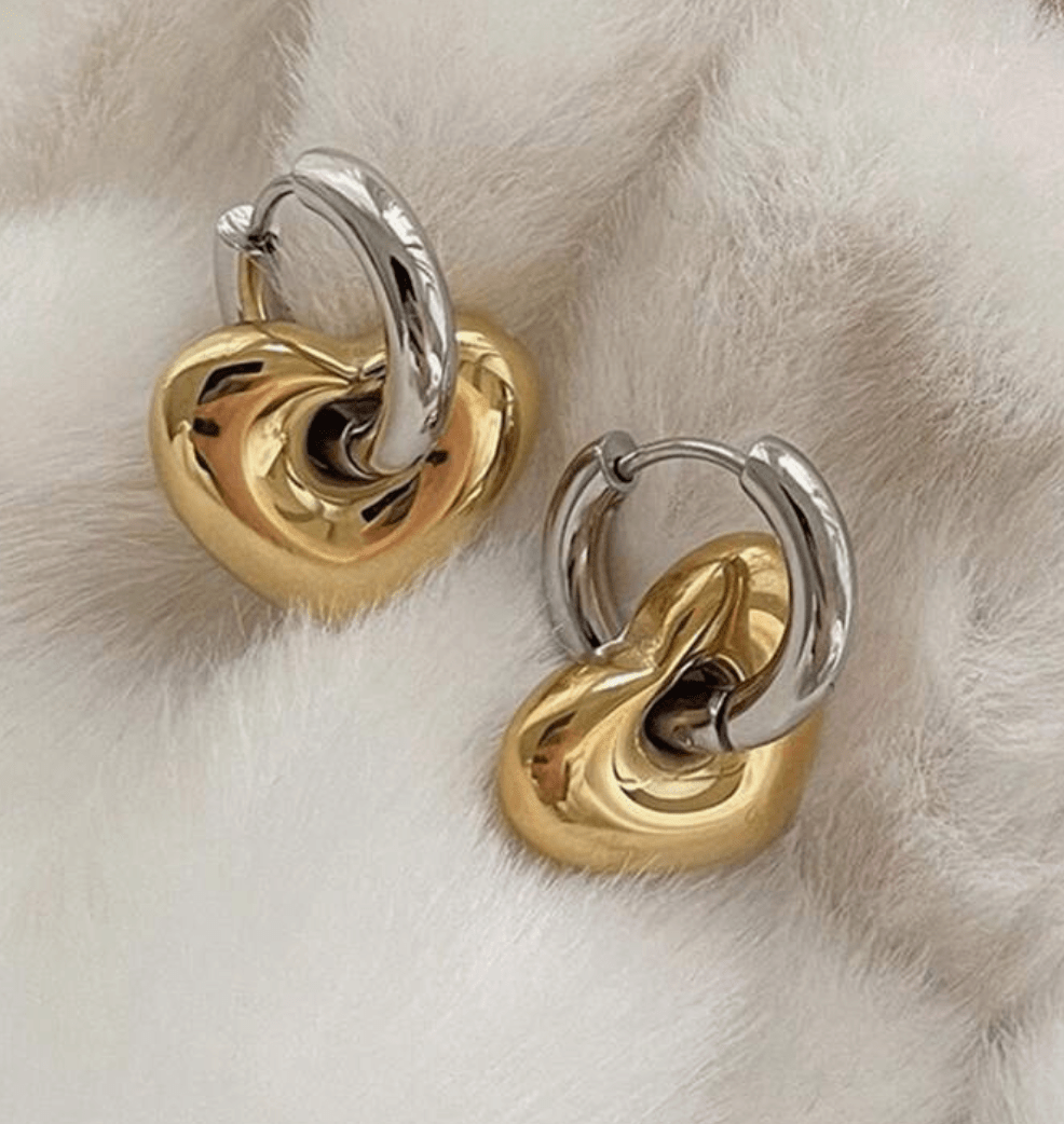 Luxeandco Kinsley Heart Earrings | Gold Plated